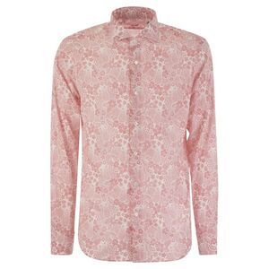 Fedeli Men Printed Stretch Cotton Voile Shirt